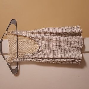 White tank with patterned stripes